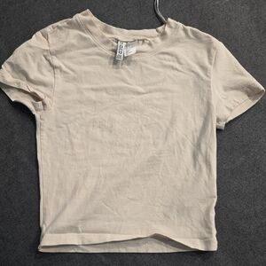 Divided Cream Crop Top